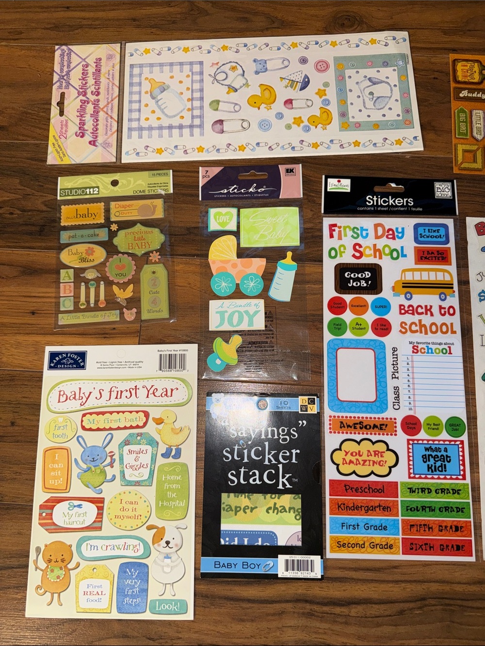 Y2K scrapbooking Baby & Kids Sticker Lot - Assorted Pastel and Bright Colors - Picture 3 of 16